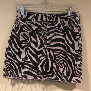 Zara Zebra Print Jean Skirt